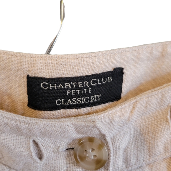 Cream Linen Slacks - Picture 3 of 4